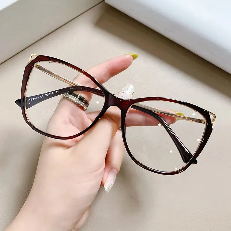 CCspace Women's Full Rim Cat Eye Tr 90 Titanium Eyeglasses 56845