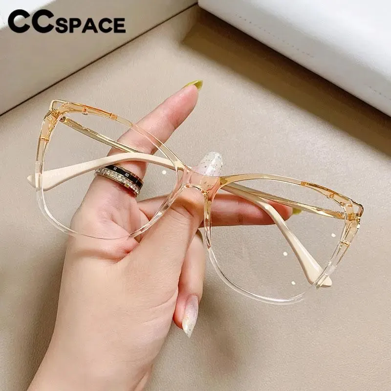 CCspace Women's Full Rim Cat Eye Tr 90 Titanium Eyeglasses 56845