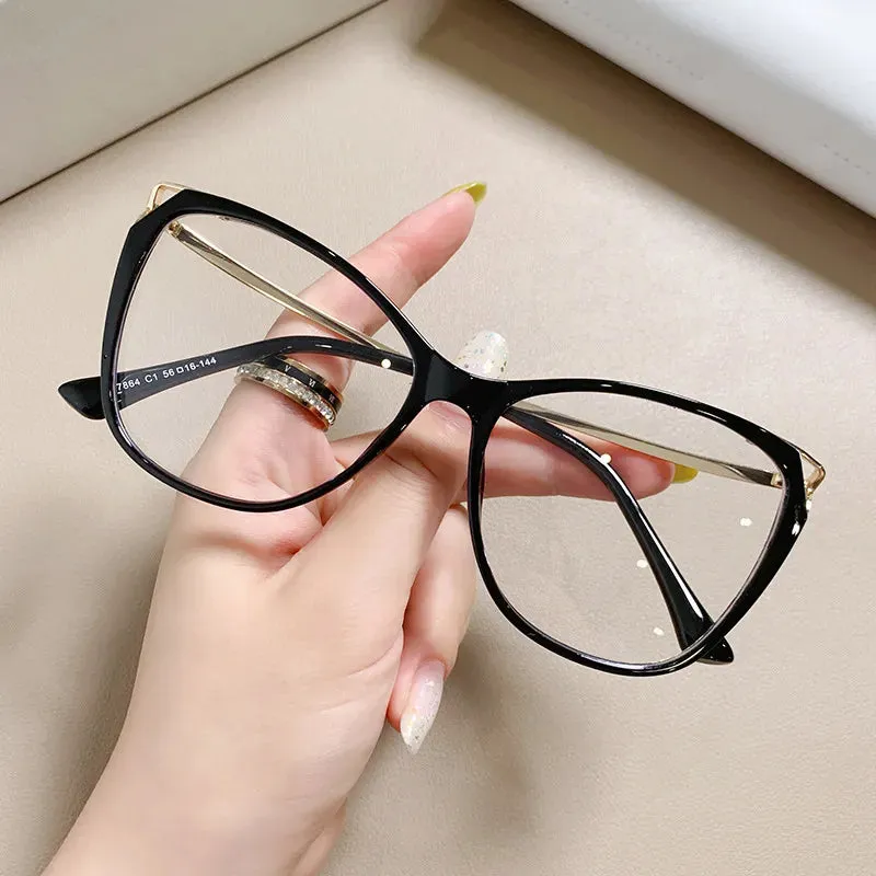 CCspace Women's Full Rim Cat Eye Tr 90 Titanium Eyeglasses 56845