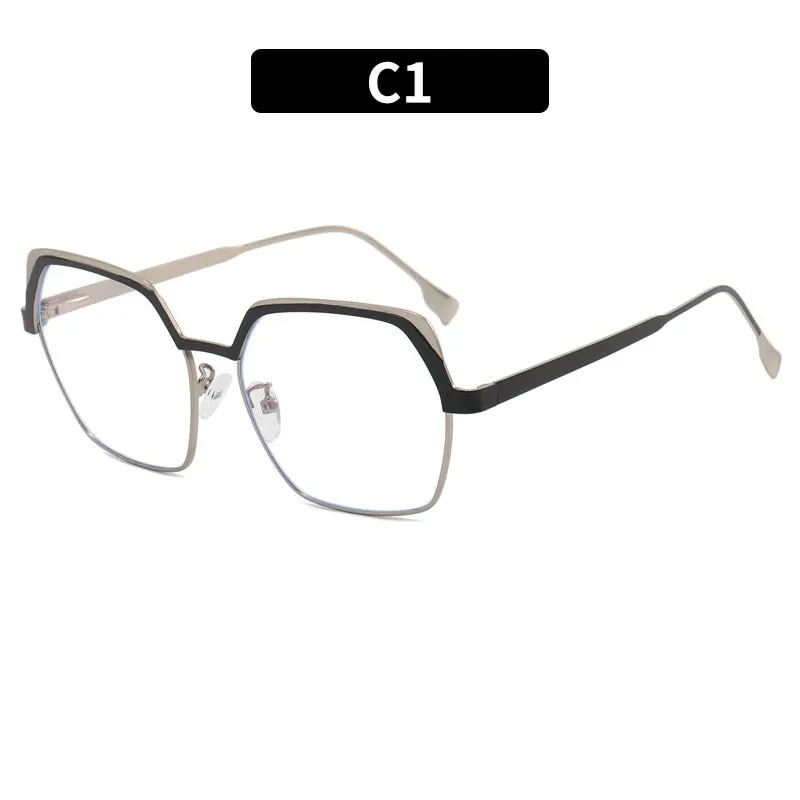 CCspace Women's Full Rim Irregular Square Alloy Eyeglasses 55071