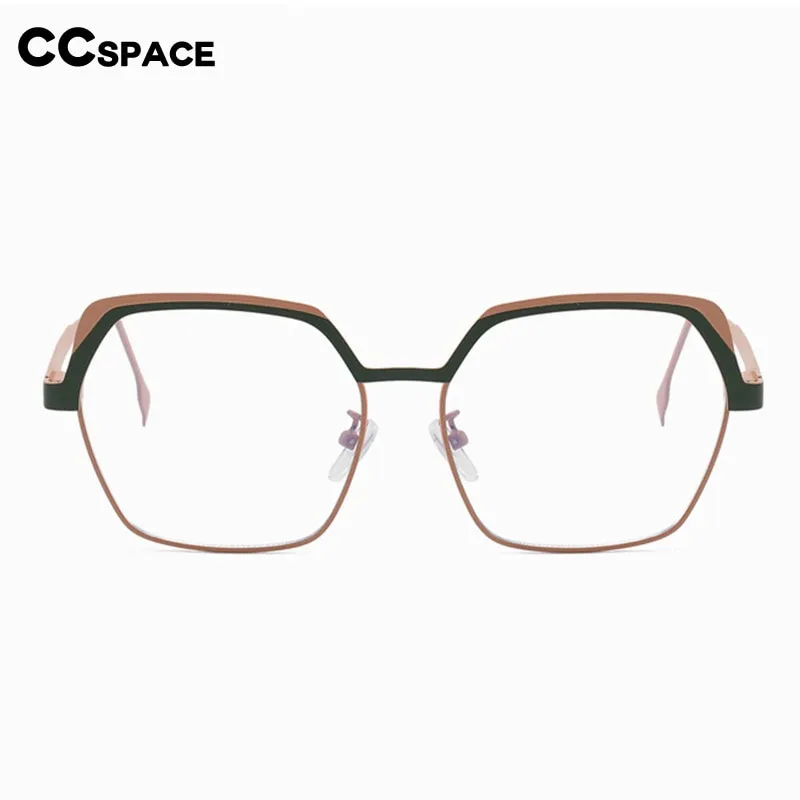 CCspace Women's Full Rim Irregular Square Alloy Eyeglasses 55071