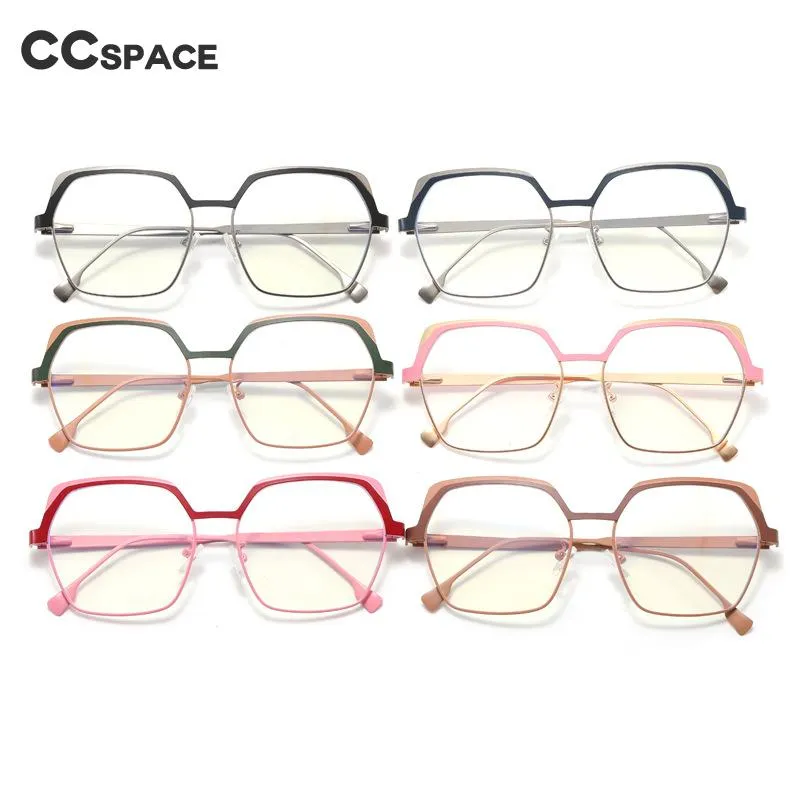CCspace Women's Full Rim Irregular Square Alloy Eyeglasses 55071