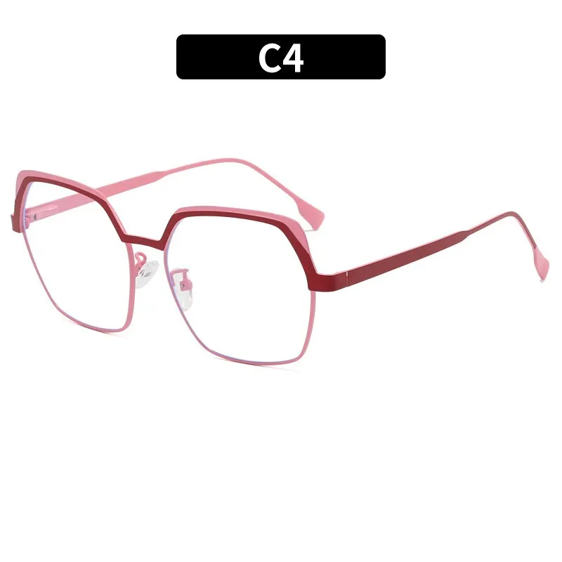 CCspace Women's Full Rim Irregular Square Alloy Eyeglasses 55071