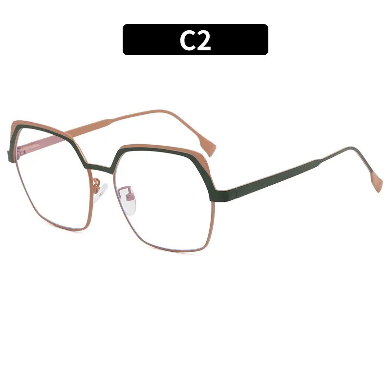 CCspace Women's Full Rim Irregular Square Alloy Eyeglasses 55071