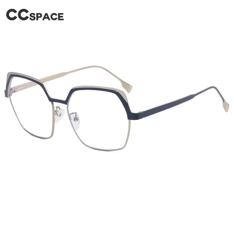 CCspace Women's Full Rim Irregular Square Alloy Eyeglasses 55071