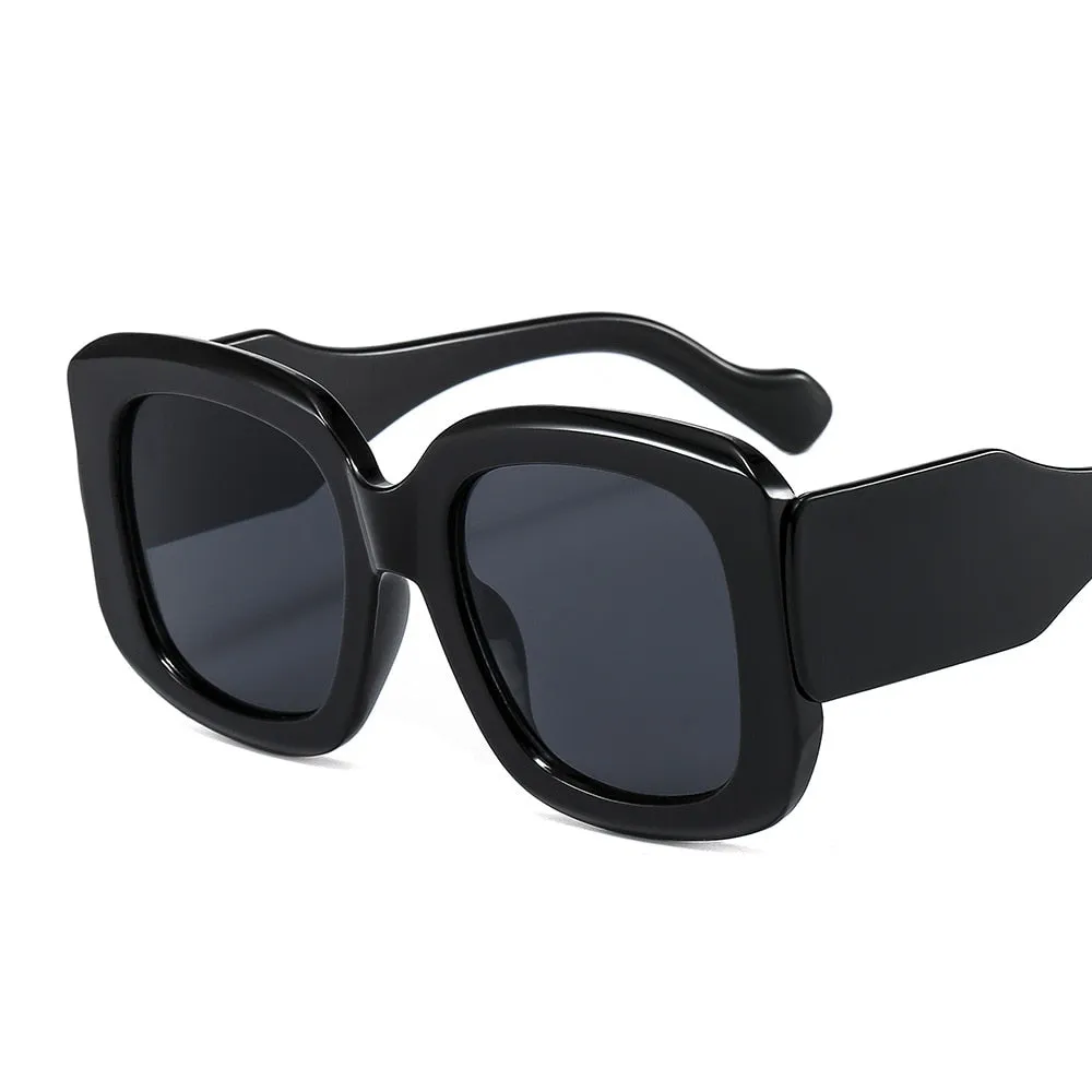 CCspace Women's Full Rim Oversized Square Resin Wide Leg Frame Sunglasses 46633