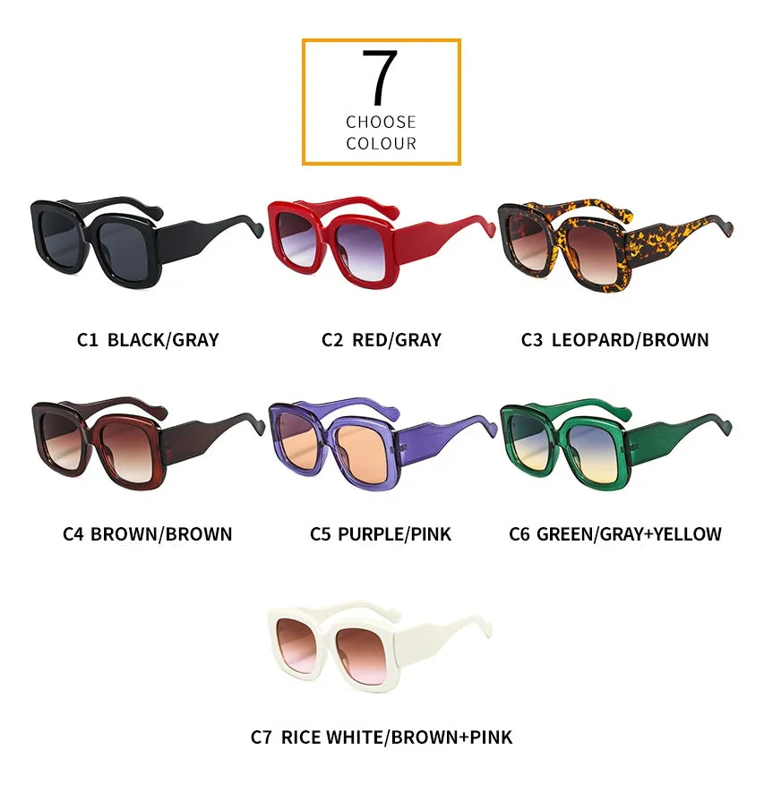 CCspace Women's Full Rim Oversized Square Resin Wide Leg Frame Sunglasses 46633