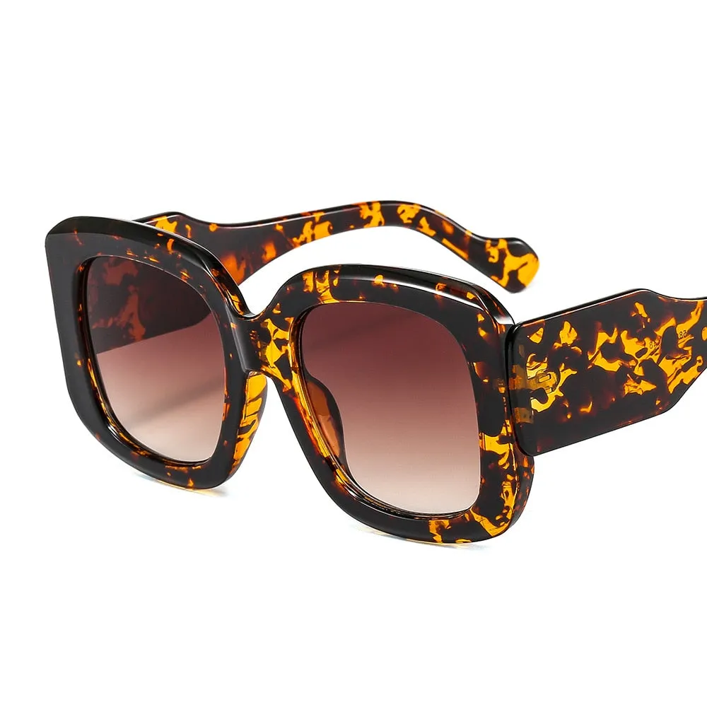 CCspace Women's Full Rim Oversized Square Resin Wide Leg Frame Sunglasses 46633