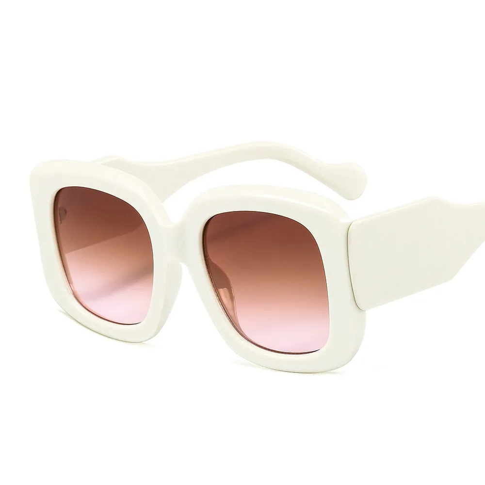 CCspace Women's Full Rim Oversized Square Resin Wide Leg Frame Sunglasses 46633