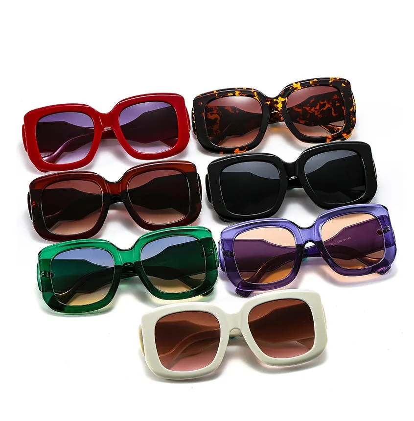 CCspace Women's Full Rim Oversized Square Resin Wide Leg Frame Sunglasses 46633