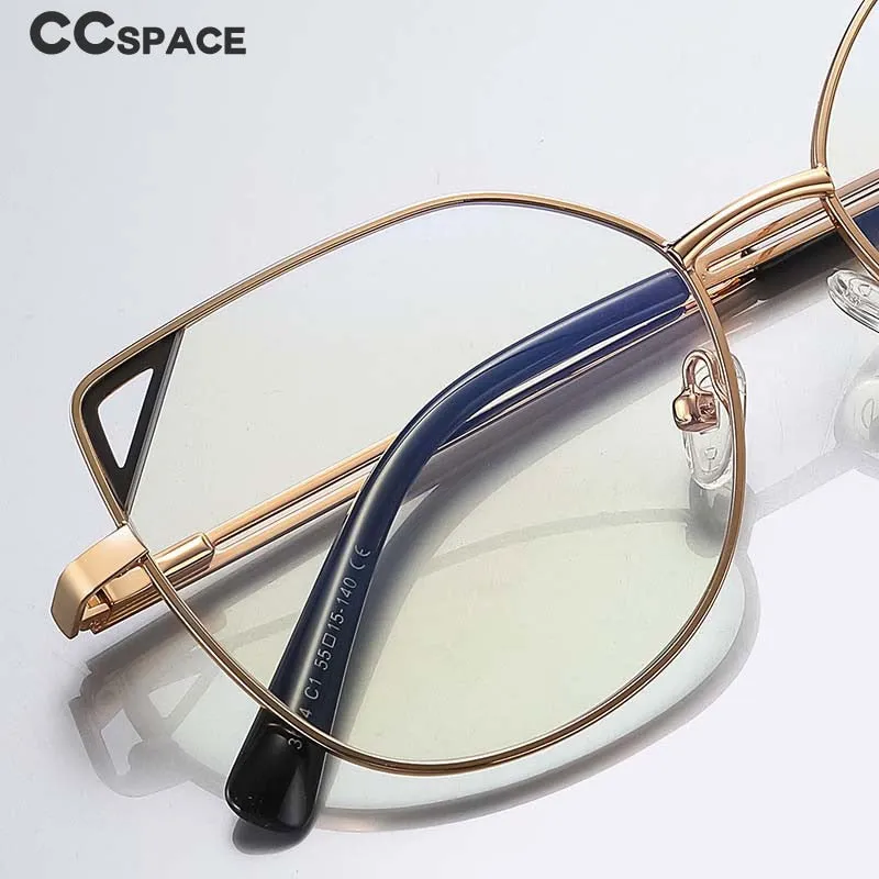 CCspace Women's Full Rim Round Cat Eye Alloy Frame Eyeglasses 54549