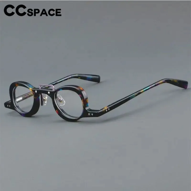 CCspace Women's Full Rim Small Round Double Bridge Acetate Eyeglasses 57191