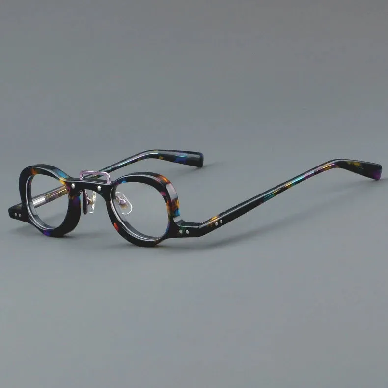 CCspace Women's Full Rim Small Round Double Bridge Acetate Eyeglasses 57191