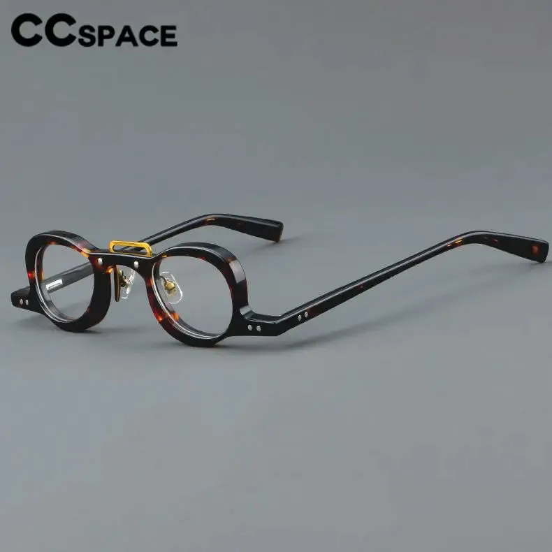 CCspace Women's Full Rim Small Round Double Bridge Acetate Eyeglasses 57191