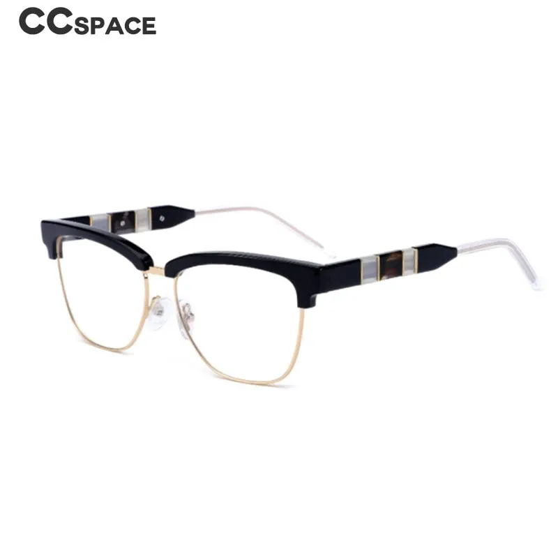 CCspace Women's Full Rim Square Cat Eye Acetate Alloy Eyeglasses 55281