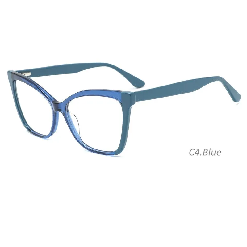 CCspace Women's Full Rim Square Cat Eye Acetate Eyeglasses 55285