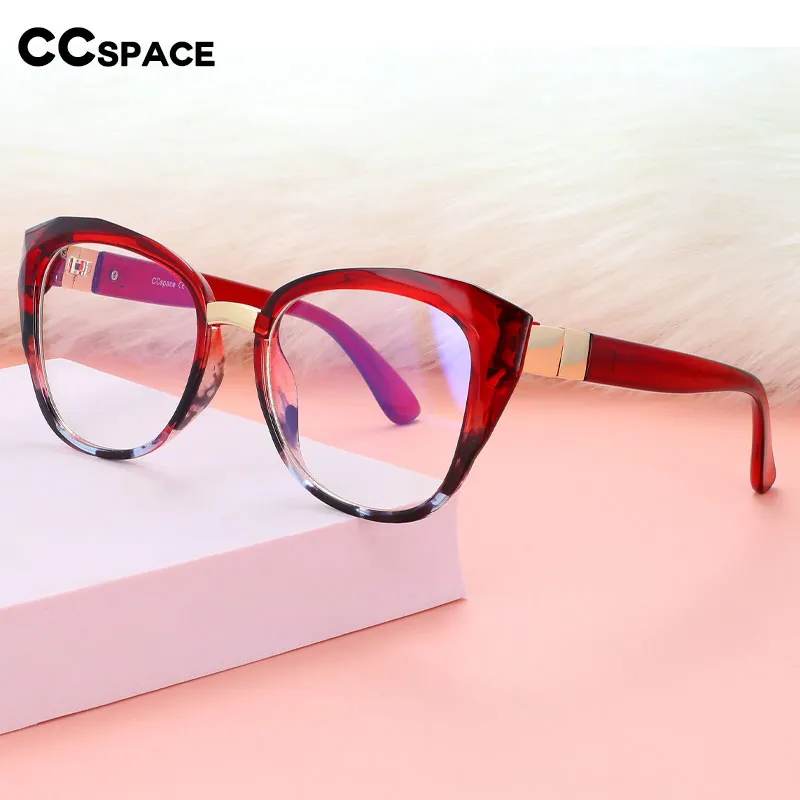 CCspace Women's Full Rim Square Cat Eye PC Eyeglasses 48092
