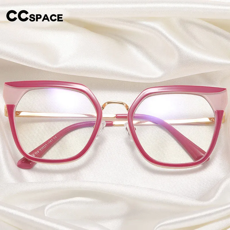 CCspace Women's Full Rim Square Cat Eye Tr 90 Titanium Eyeglasses 53254