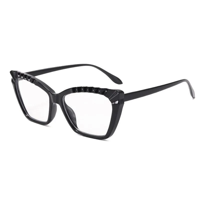 CCspace Women's Full Rim Square Cat Eye Tr 90 Titanium Eyeglasses 55315