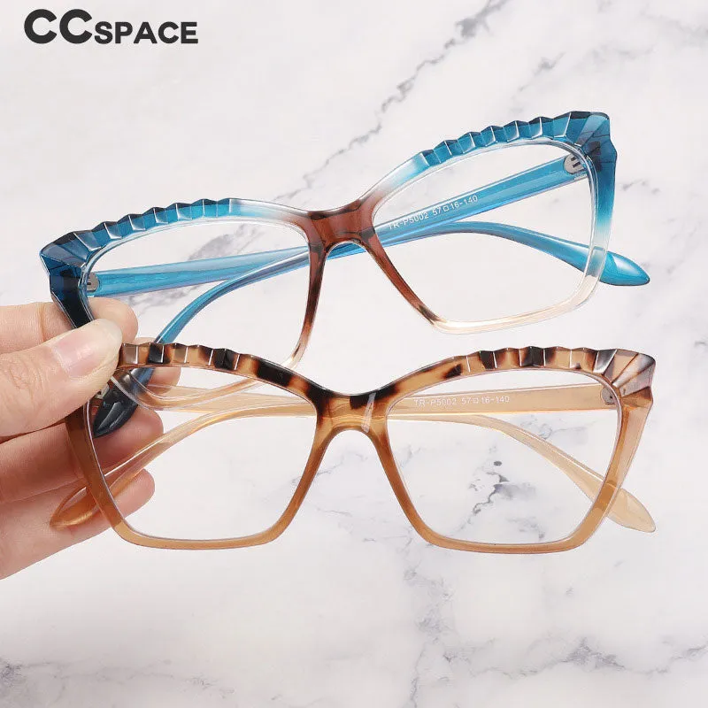 CCspace Women's Full Rim Square Cat Eye Tr 90 Titanium Eyeglasses 55315