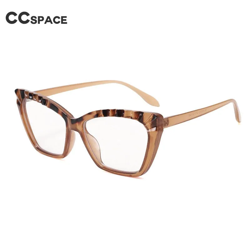 CCspace Women's Full Rim Square Cat Eye Tr 90 Titanium Eyeglasses 55315