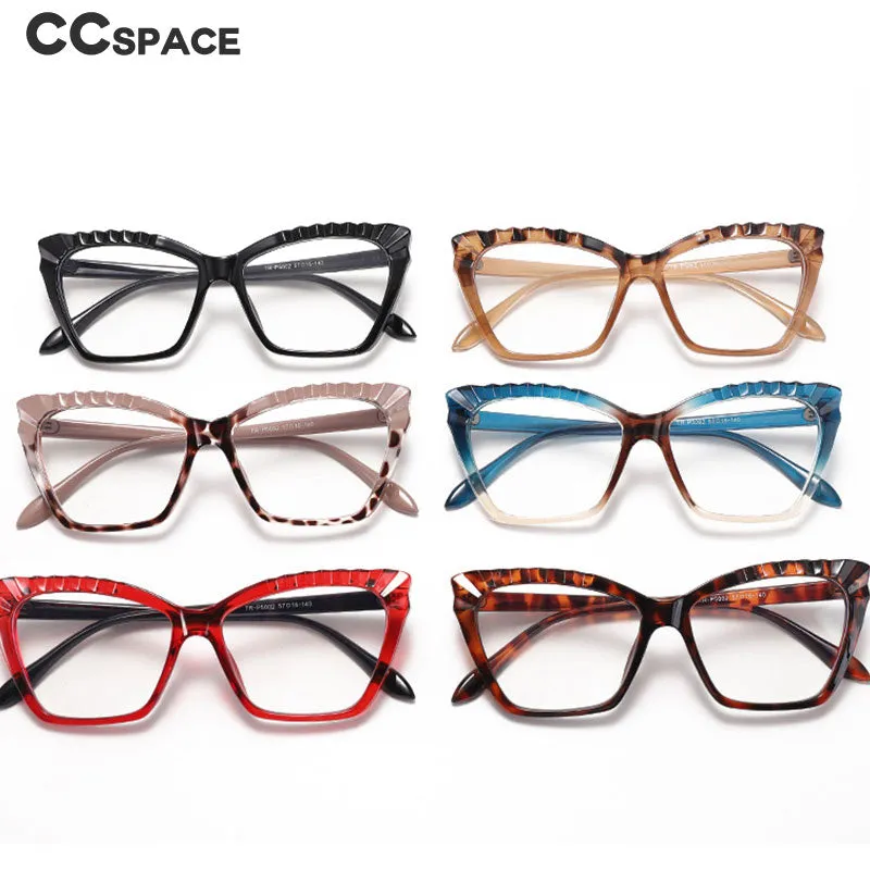 CCspace Women's Full Rim Square Cat Eye Tr 90 Titanium Eyeglasses 55315
