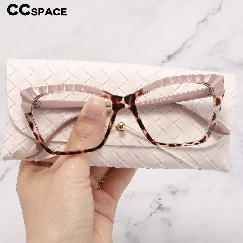 CCspace Women's Full Rim Square Cat Eye Tr 90 Titanium Eyeglasses 55315
