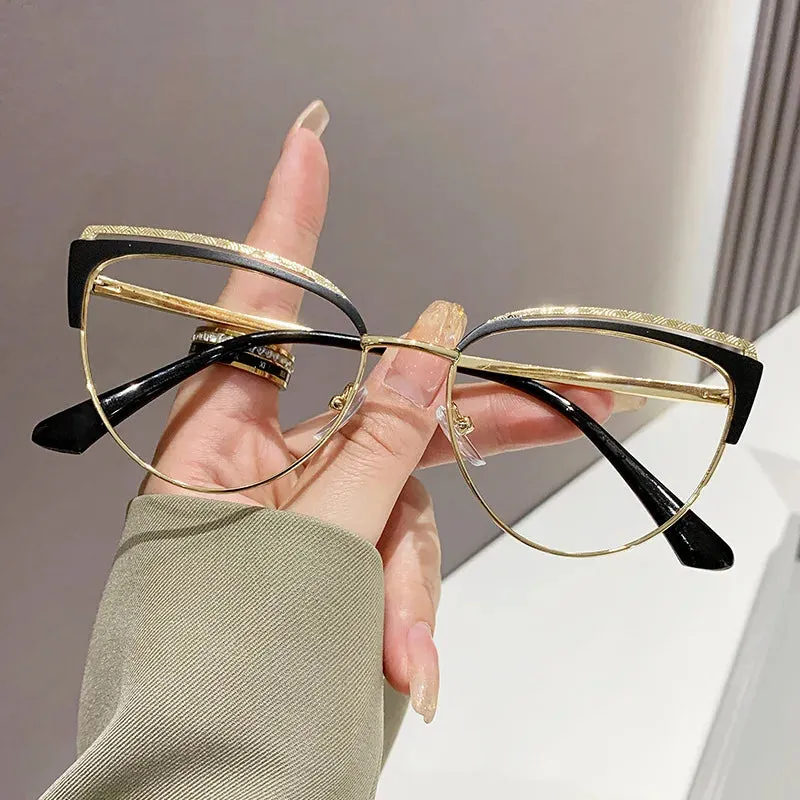 CCspace Women's Full Rim Square Cat Eye Tr 90 Titanium Eyeglasses 57292