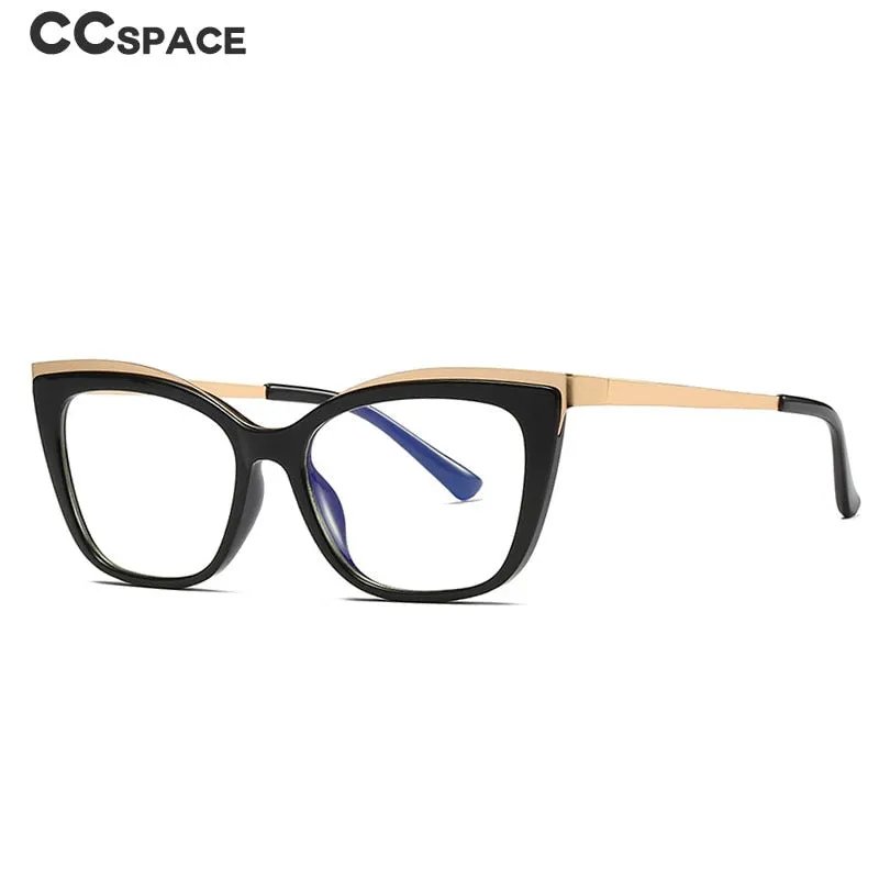 CCspace Women's Full Rim Square Cat Eye Tr 90 Titanium Frame Eyeglasses 49537