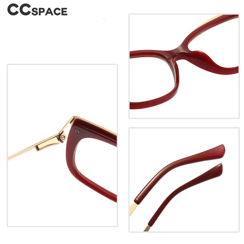 CCspace Women's Full Rim Square Cat Eye Tr 90 Titanium Frame Eyeglasses 49537