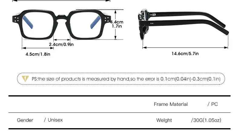 CCspace Women's Full Rim Square Polycarbonate Reading Glasses R57197