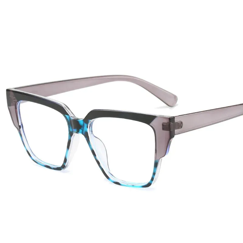CCspace Women's Full Rim Square Tr 90 Titanium Eyeglasses 56855