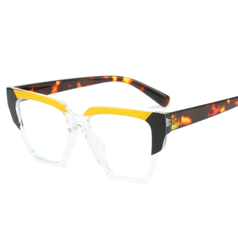 CCspace Women's Full Rim Square Tr 90 Titanium Eyeglasses 56855