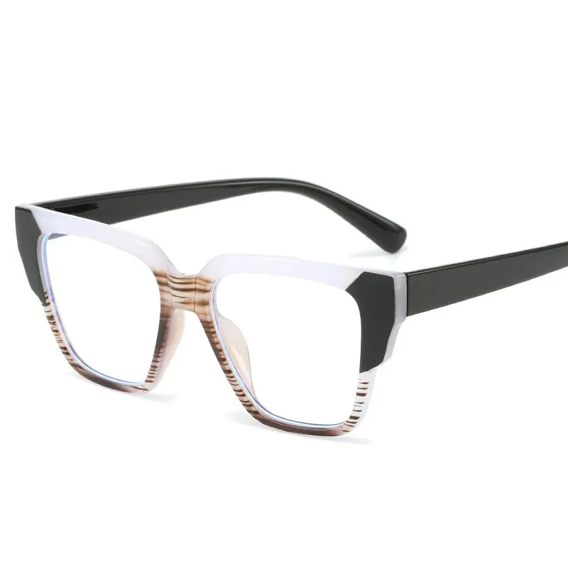 CCspace Women's Full Rim Square Tr 90 Titanium Eyeglasses 56855