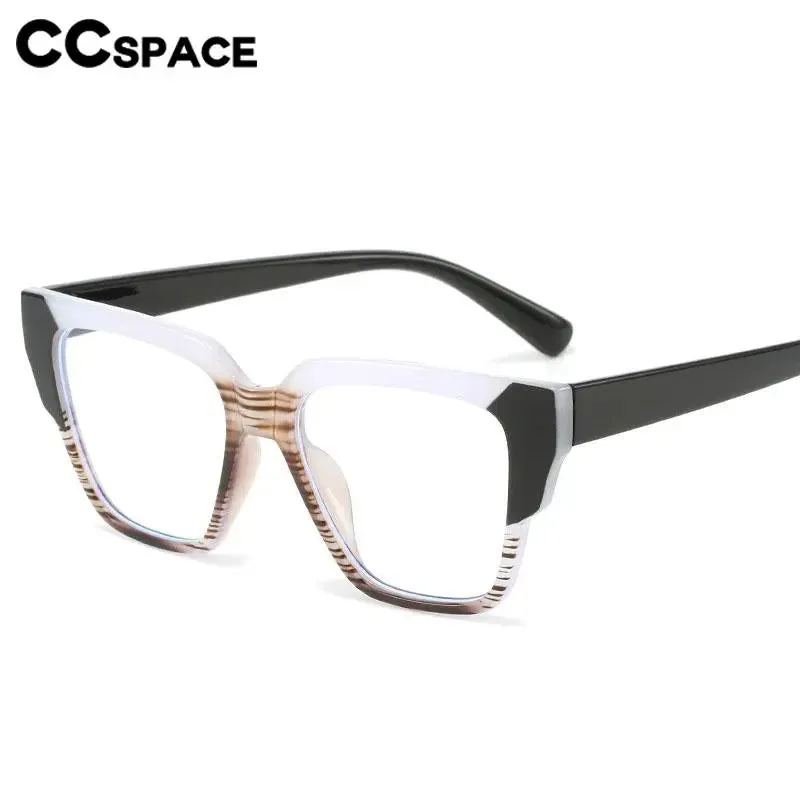 CCspace Women's Full Rim Square Tr 90 Titanium Eyeglasses 56855