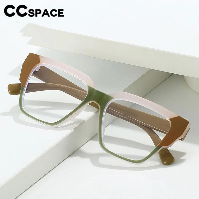 CCspace Women's Full Rim Square Tr 90 Titanium Eyeglasses 56855