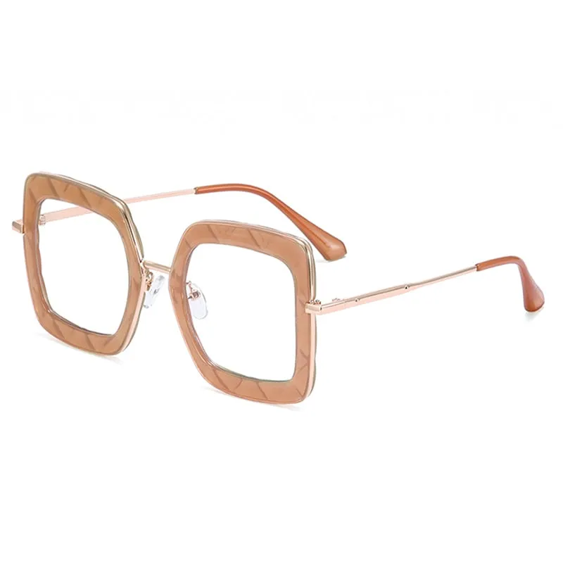 CCspace Women's Full Rim Square Tr 90 Titanium Frame Eyeglasses 48200