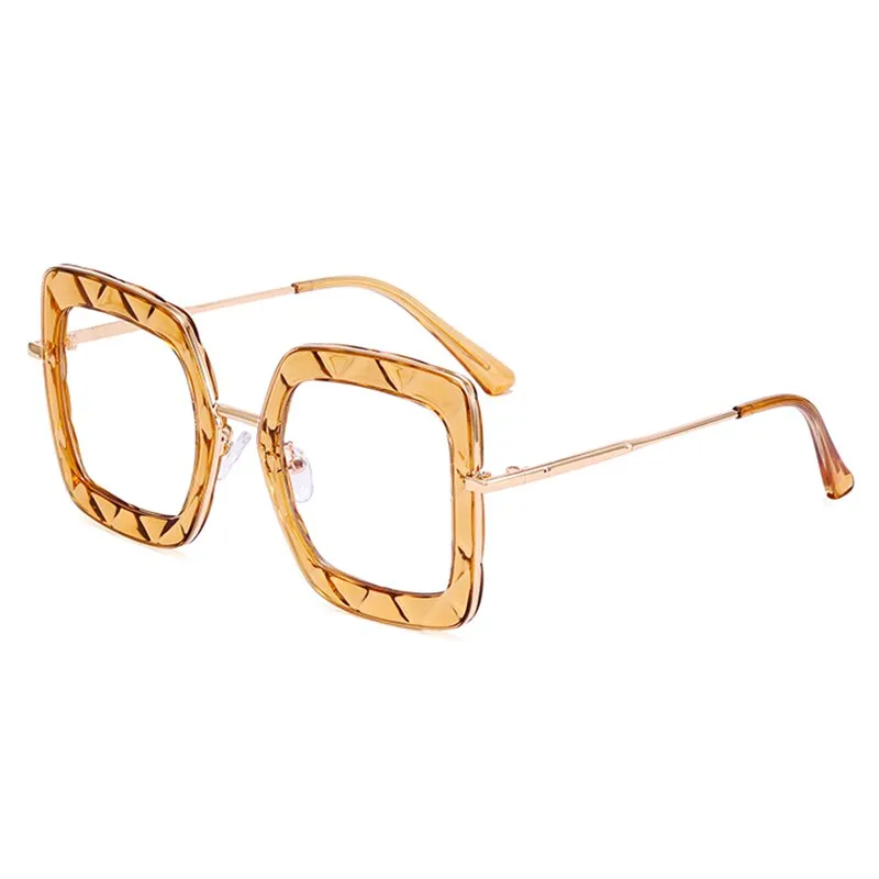 CCspace Women's Full Rim Square Tr 90 Titanium Frame Eyeglasses 48200