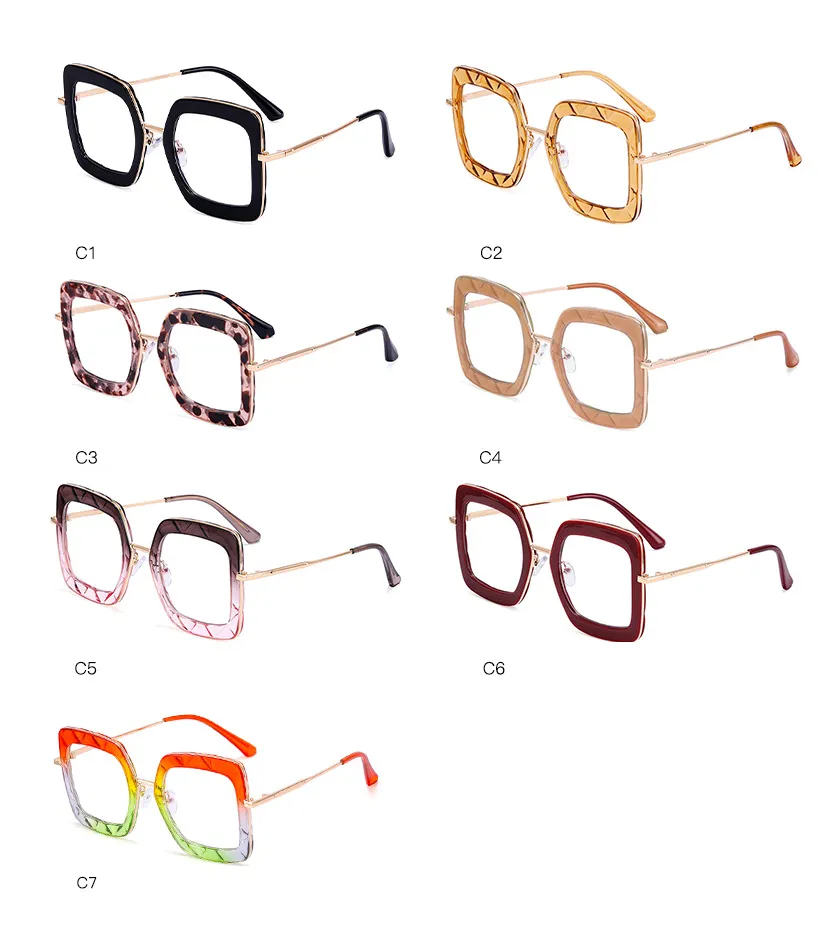 CCspace Women's Full Rim Square Tr 90 Titanium Frame Eyeglasses 48200