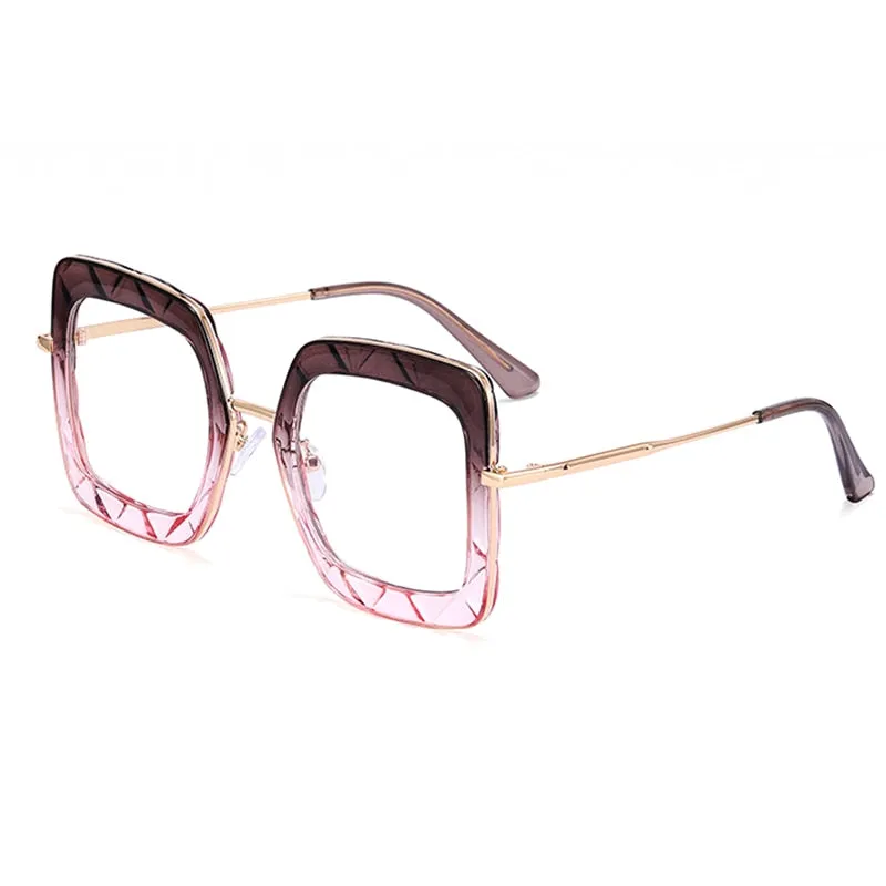 CCspace Women's Full Rim Square Tr 90 Titanium Frame Eyeglasses 48200
