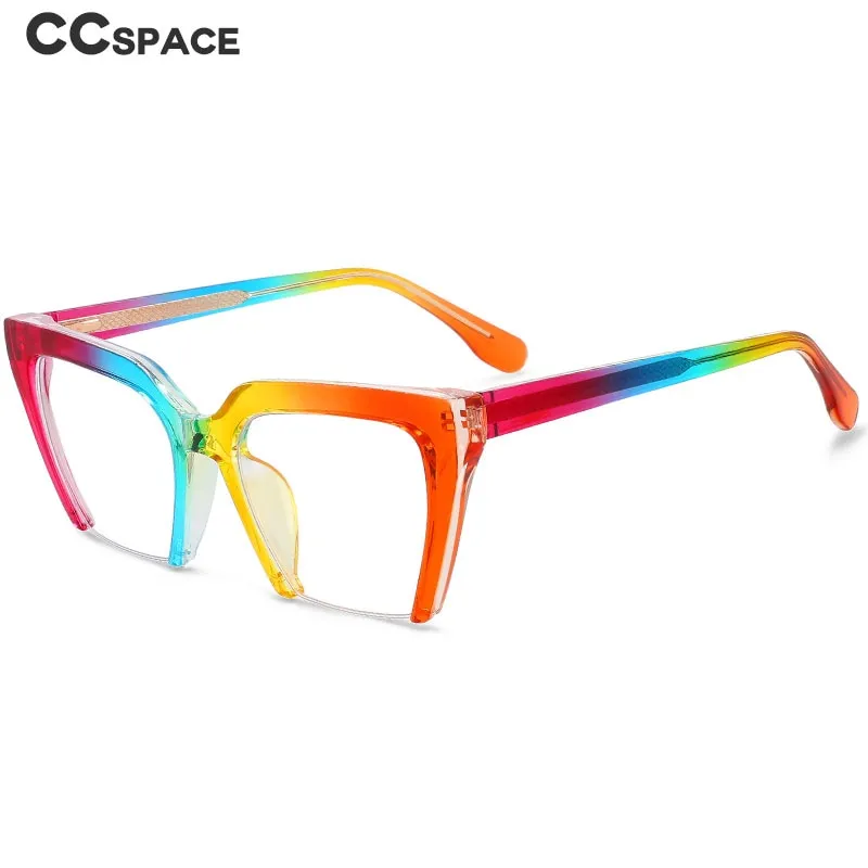 CCspace Women's Semi Rim Cat Eye Tr 90 Titanium Eyeglasses 55581