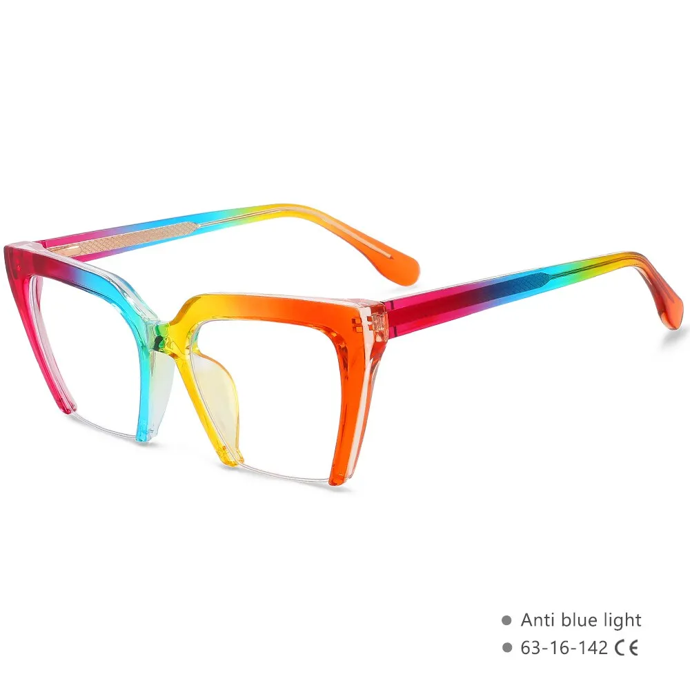 CCspace Women's Semi Rim Cat Eye Tr 90 Titanium Eyeglasses 55581