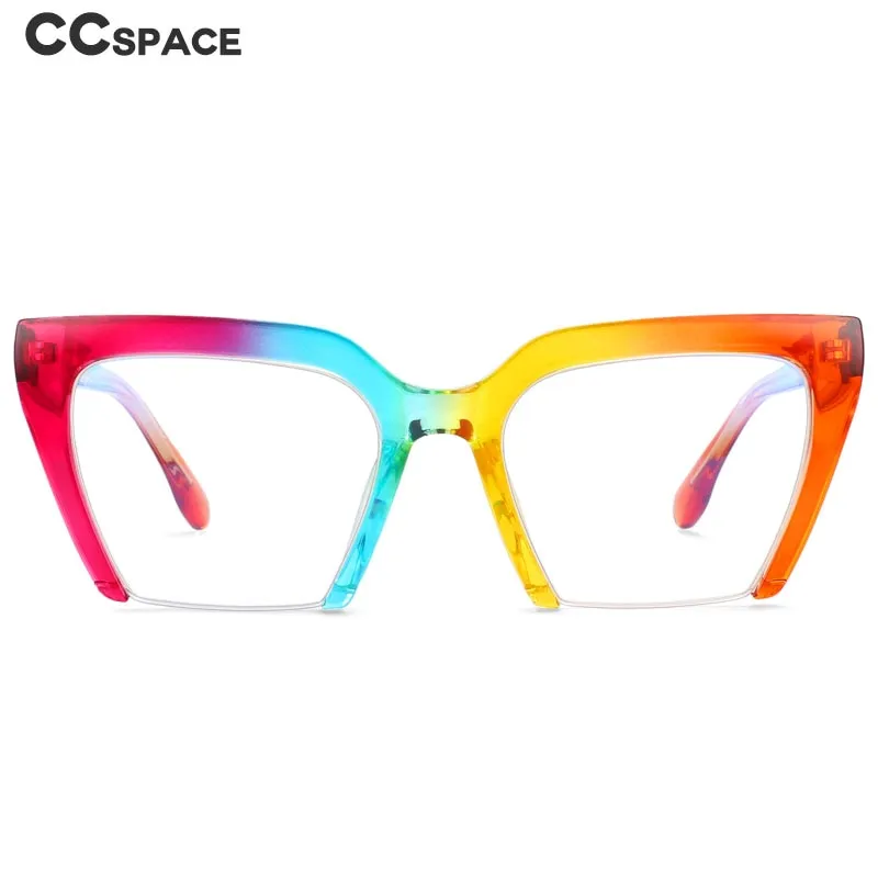 CCspace Women's Semi Rim Cat Eye Tr 90 Titanium Eyeglasses 55581