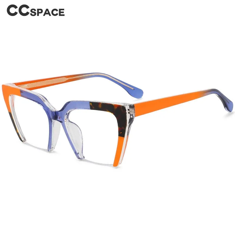 CCspace Women's Semi Rim Cat Eye Tr 90 Titanium Eyeglasses 55581