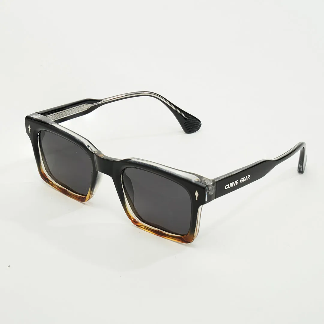 CG 648 Classic Square Sunglasses Black Faded