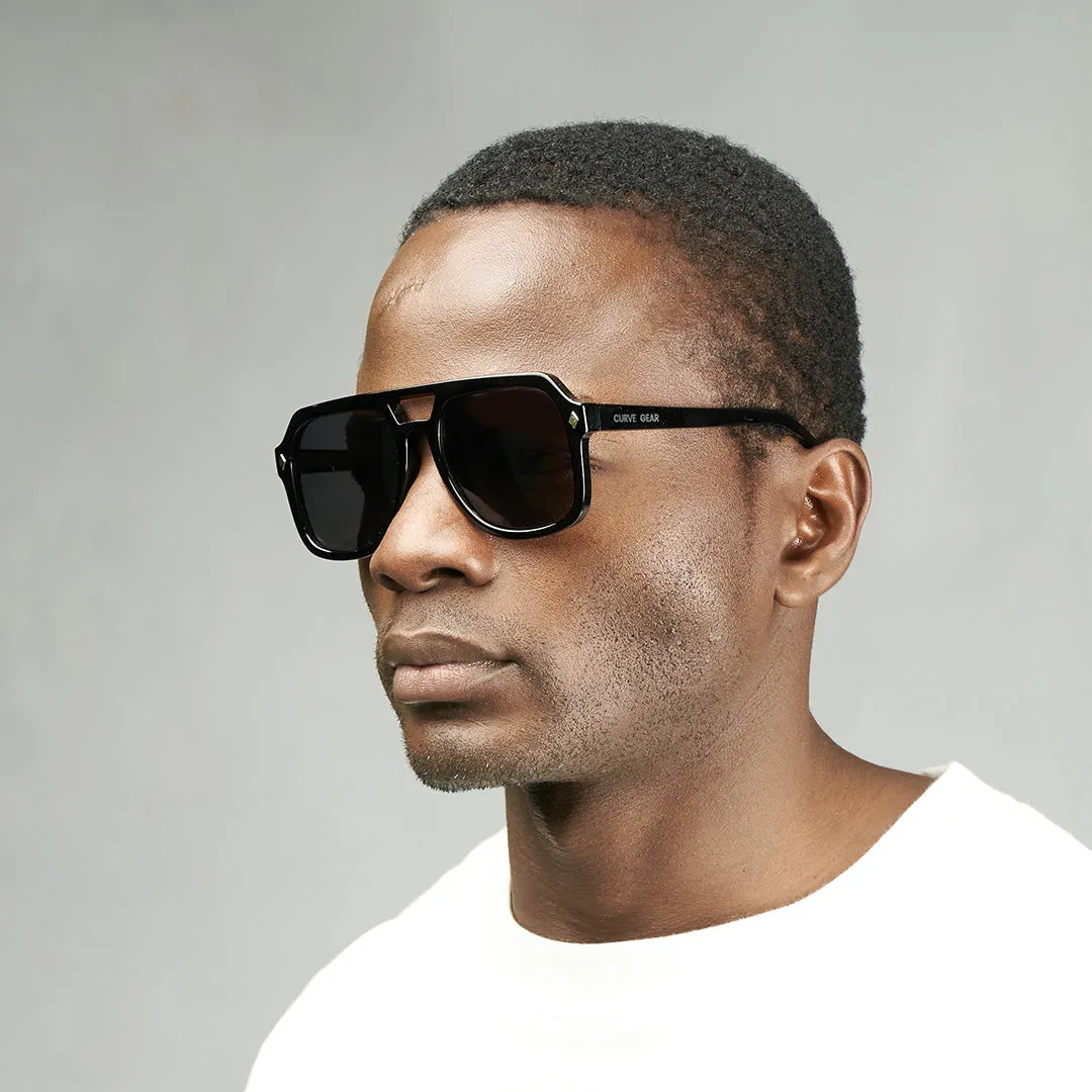 CG 903 Square Aviator Sunglasses Black