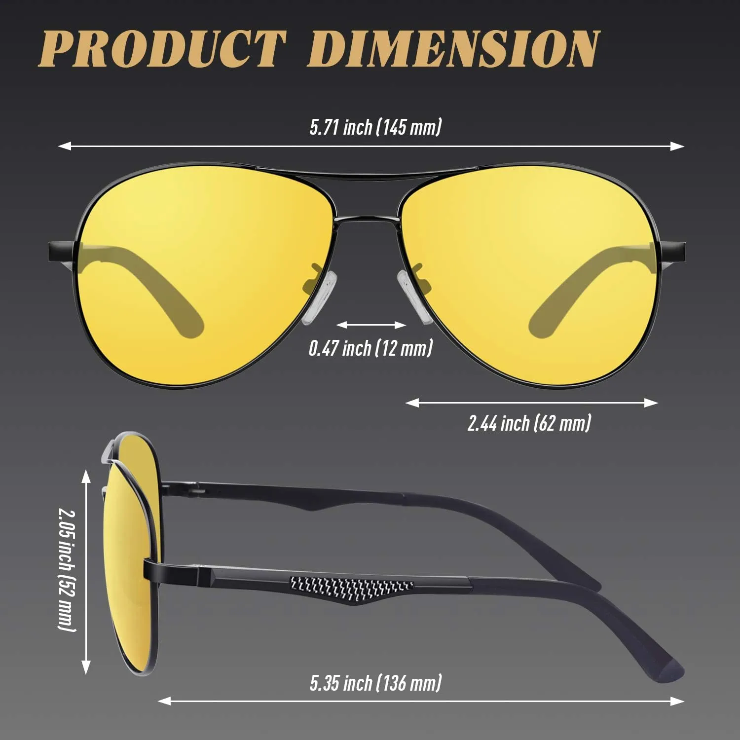CGID Premium Al-Mg Alloy Pilot Polarized Sunglasses UV400, Spring Hinges Sun Glasses for Men Women