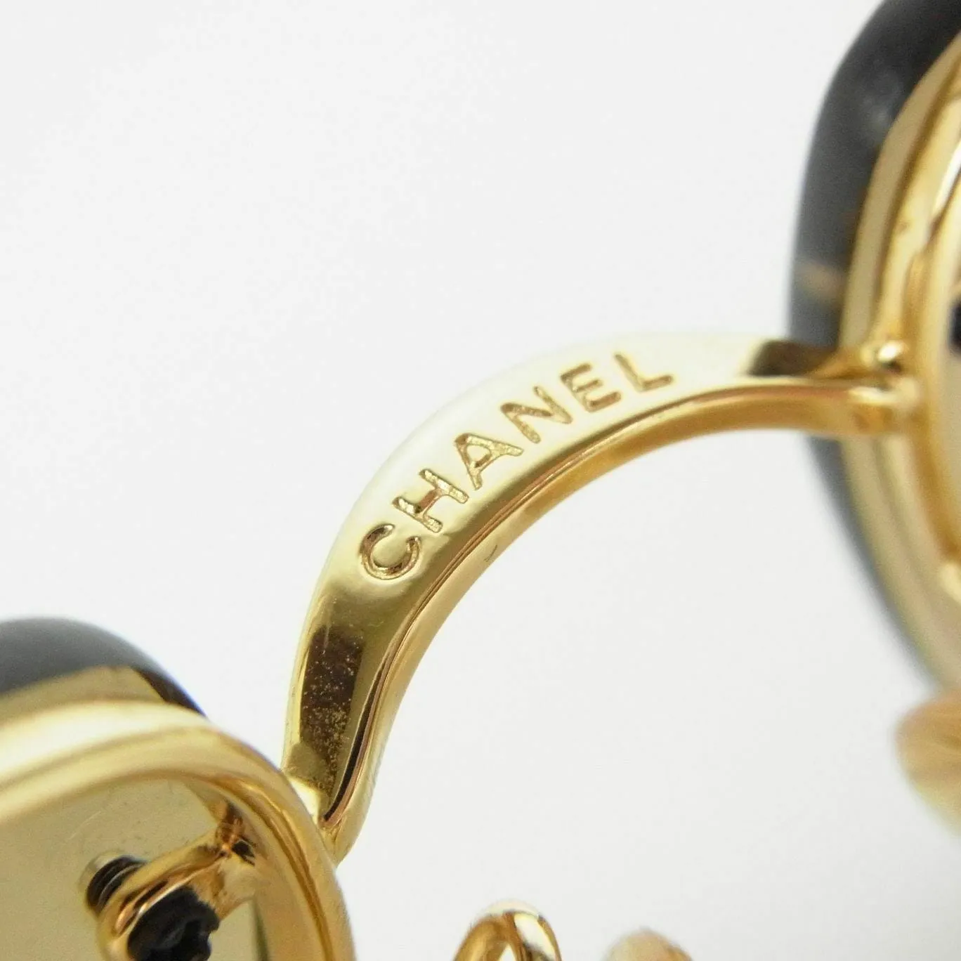 Chanel Vintage Brown Crystal CC Sunglasses GHW