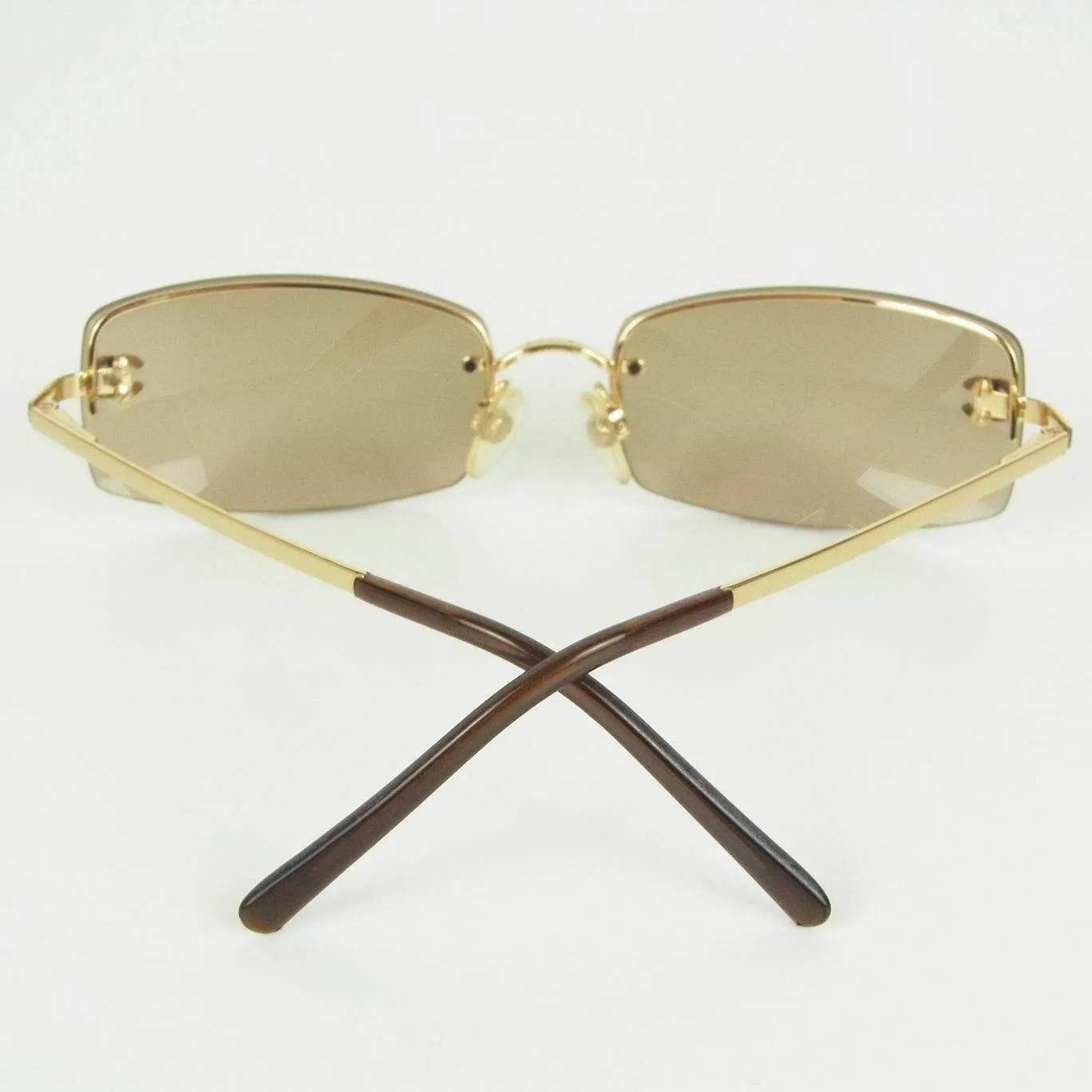 Chanel Vintage Brown Crystal CC Sunglasses GHW