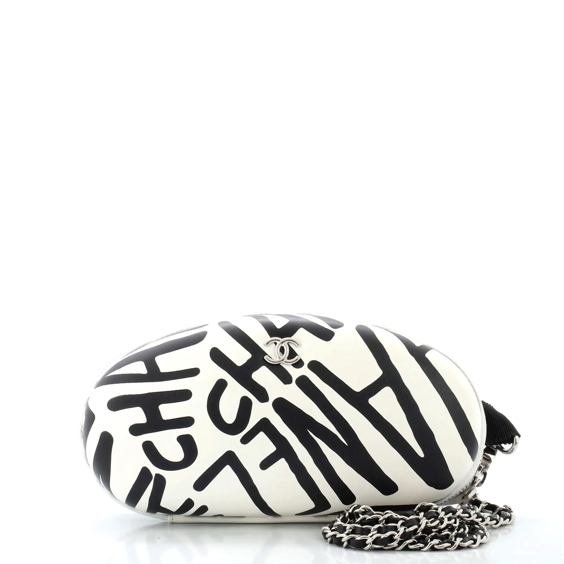 CHANEL Zip Around Sunglasses Case with Chain Printed Leather